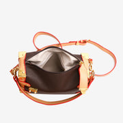 Vintage Women's Brown Shoulder Bag Designer Box Bag with: