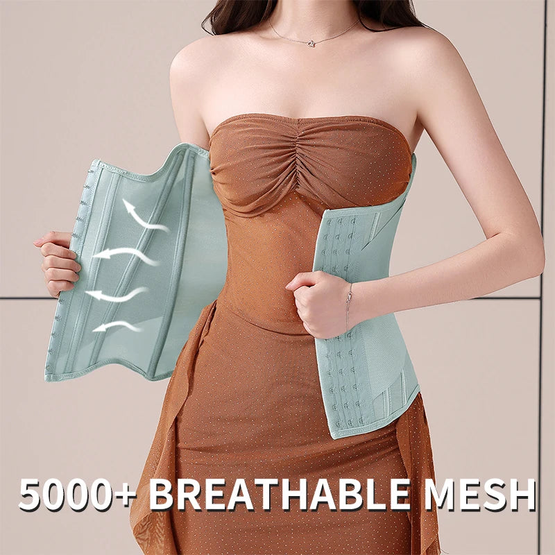 U-Shaped Waist Trainer Corset with Breast Lift - Steel Boned Shapewear