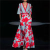 V-Neck A-Line Short-Sleeve Maxi Dress | OWNLUXE