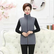 Extended-Size Vest Sleeveless Zip-Up Jacket | OWNLUXE