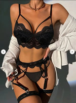 Load image into Gallery viewer, 🔥 Sexy Lace Bra and Panty Set – Transparent Erotic Lingerie, Exotic Thong Underwear for Women, Sensual Luxury Intimates  💕

