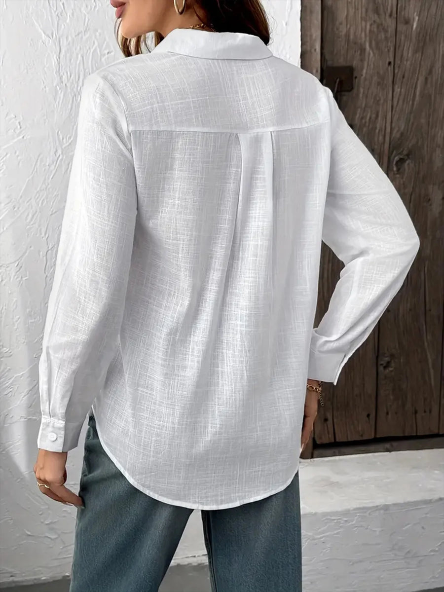 Women's Long-Sleeve Cotton Top Pure | OWNLUXE