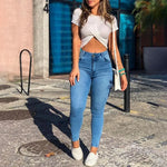 Load image into Gallery viewer, 🔥 High-Waisted Skinny Jeans – Distressed Streetwear Style | Jean skinny enduit taille haute – Look urbain usé
