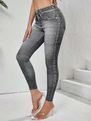 Denim Pocket Tummy-Control Yoga Leggings | OWNLUXE