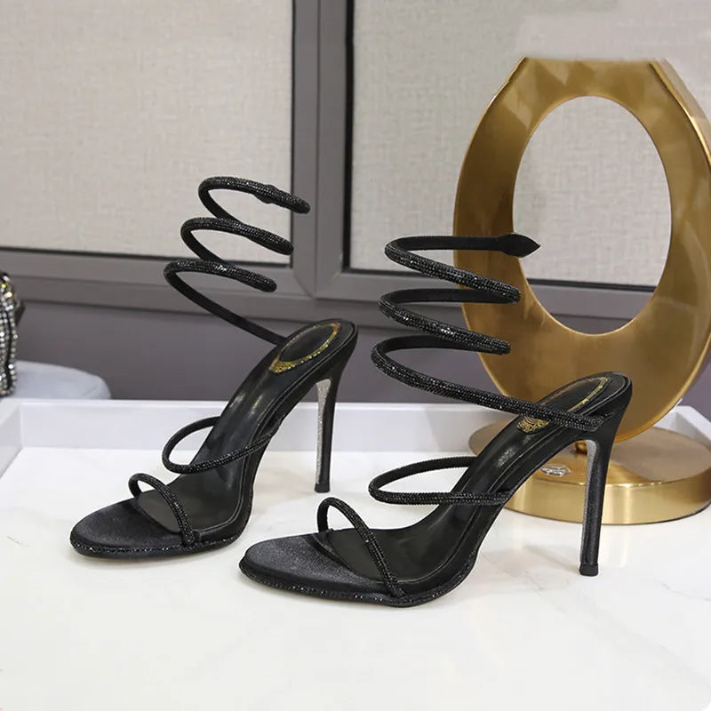 Satin Gladiator Platform Heels for Statement Nights