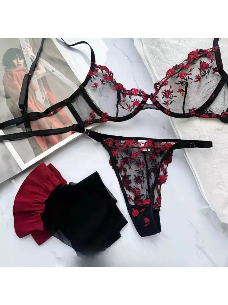 Floral Embroidered Sheer Lingerie | OWNLUXE