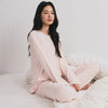Two-Piece Cotton Pajama Set (Wave Foam Powder) | OWNLUXE