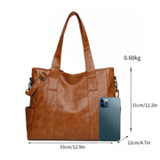 Vintage Shoulder Crossbody Bag – Soft PU Multi-Pocket Tote