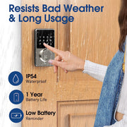 Smart Keypad Door Lock – PIN Code, Key Backup, IP66
