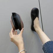 Women's Round Toe Leather Plus-Size Sneakers – Shop at OWNLUXE