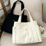 Load image into Gallery viewer, Canvas Bag for Women 2024 New Trendy Large Capacity Black Shoulder Bag Student Ins Casual Books Tote Pouch
