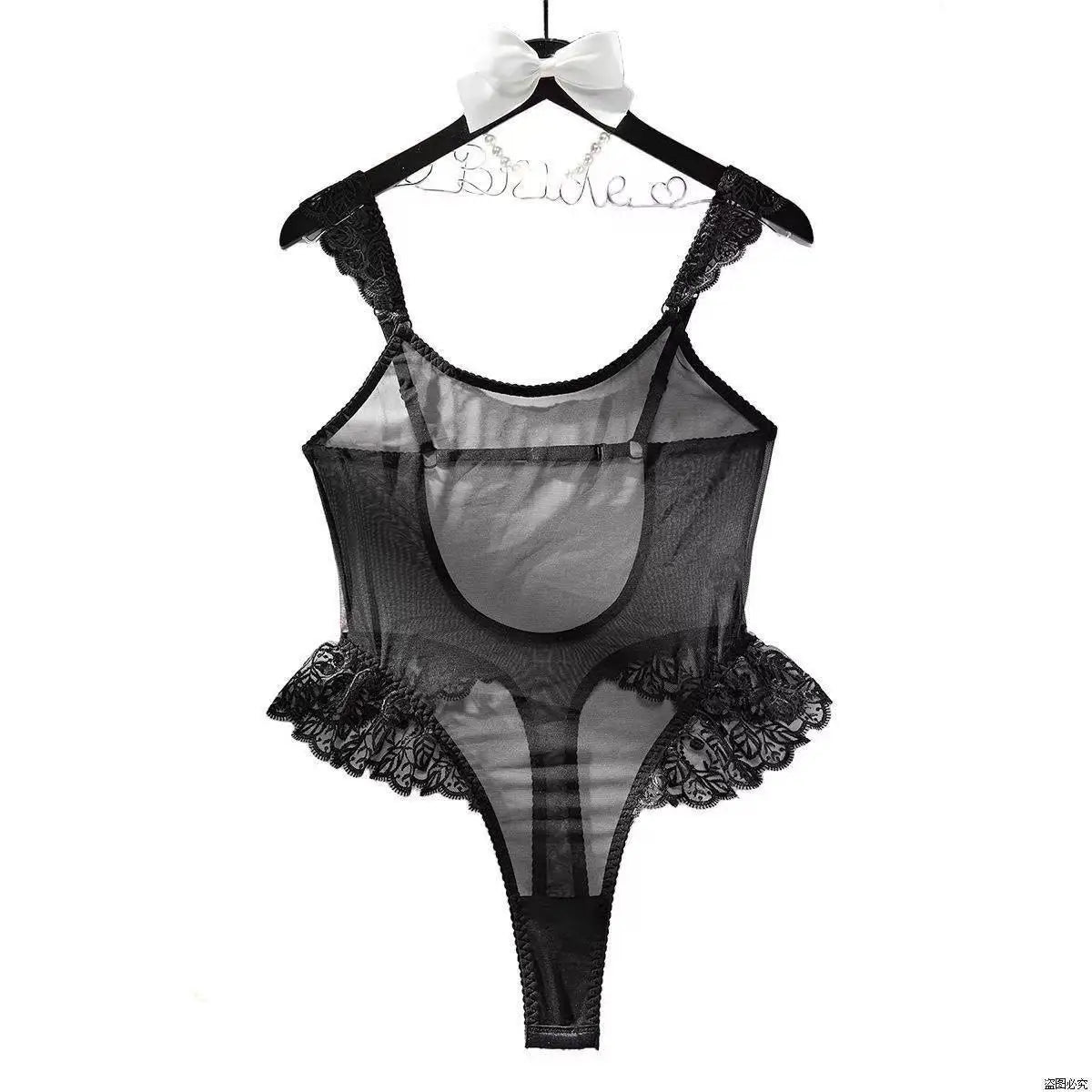 Mesh Shapewear Bodysuit – Ruffled See Through Lingerie
