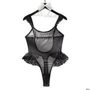 Mesh Shapewear Bodysuit – Ruffled See Through Lingerie