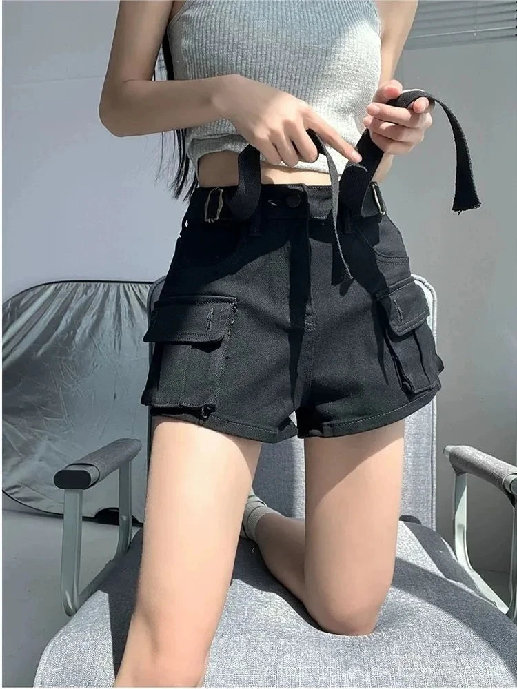 Women's High Waist Denim Mini Shorts | OWNLUXE