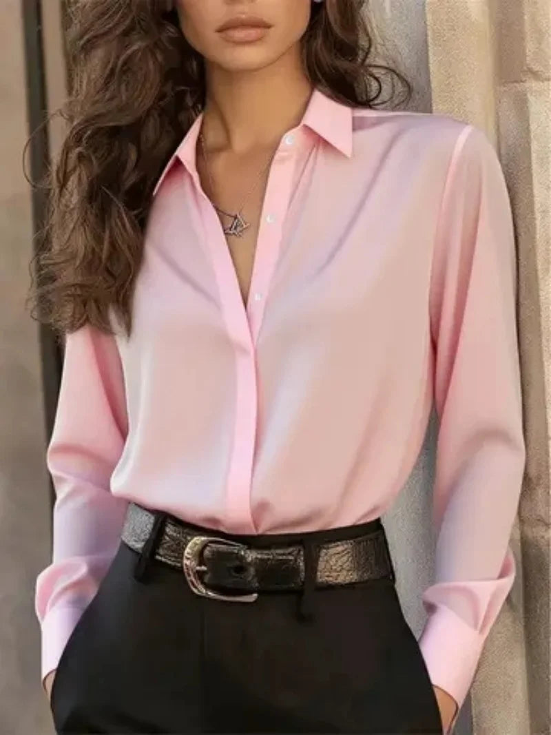Button-Down Long-Sleeve Blouse | OWNLUXE