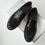 Women's Leather Retro Loafers (Black) – Shop at OWNLUXE