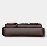 Men's PU Leather Satchel - Rivet Detail Crossbody Bag