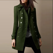 Autumn Winter Woolen Coat Women Casual Fashion Double Breasted Long Sleeve | OWNLUXE
