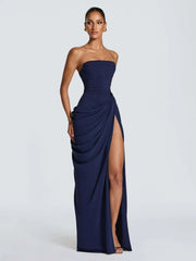 Backless Maxi Pleated Dress | OWNLUXE