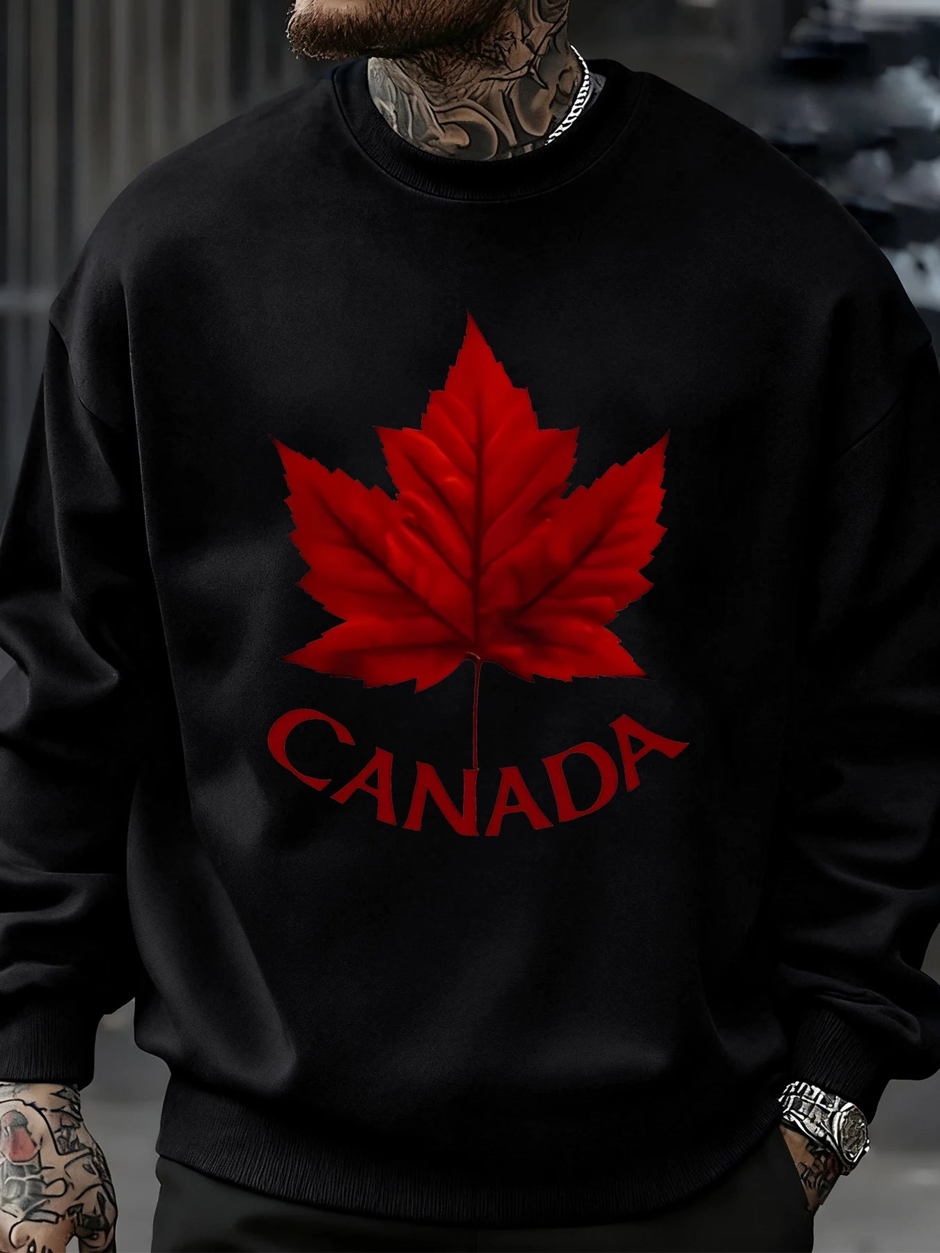 Canada Maple Leaf Fleece Pullover Sweatshirt – Unisex Oversized Casual Top | OWNLUXE