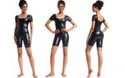 Faux Leather Wire-Free Bodysuit Shaper | OWNLUXE
