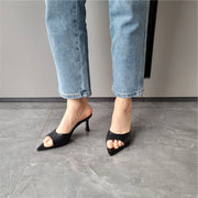 Women's Pointed Toe Leather Pumps (Black) – Shop at OWNLUXE