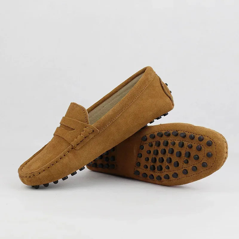 Women's Leather Loafers (Light Grey) – Shop at OWNLUXE