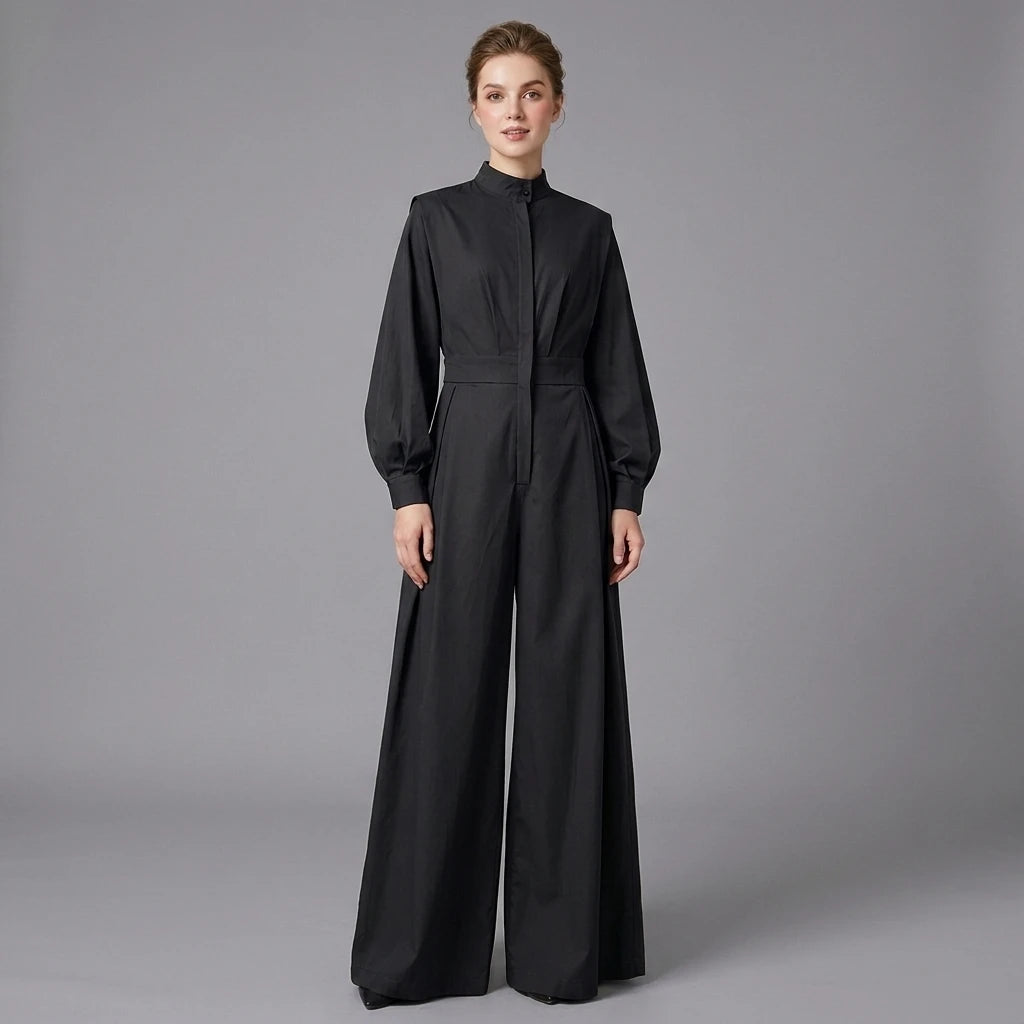 High-Waist Relaxed-Fit Jumpsuit | OWNLUXE