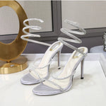 Load image into Gallery viewer, Fashion Summer Snake Twine Around Crystal Women Sandals Luxury Rhinestones Thin High heels Gladiator Sandals  Party Prom Shoes

