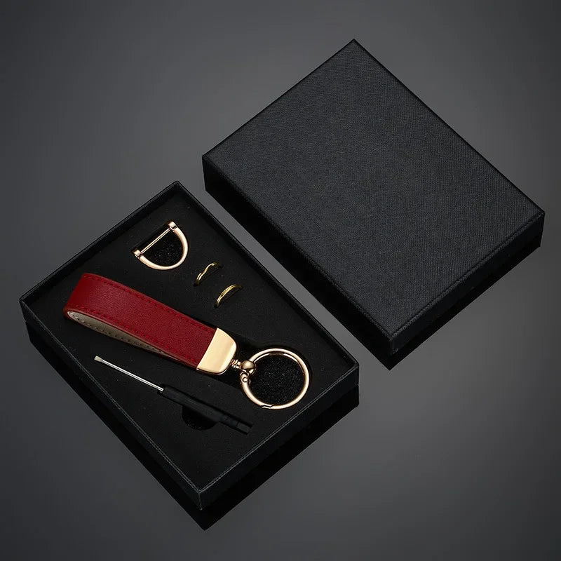 Custom Leather Keychain With Gift Box Personalized Logo | OWNLUXE