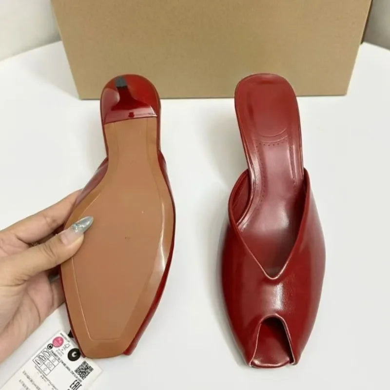 Women's Leather Heels (Red) – Shop at OWNLUXE