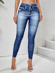 Denim Pocket Tummy-Control Yoga Leggings | OWNLUXE