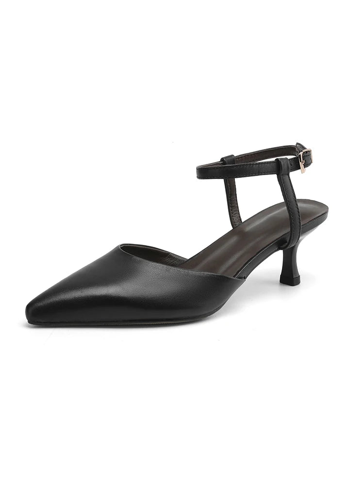Cross-Tied Ankle-Strap Heeled Sandals – 5cm Slim Heel Summer Shoes