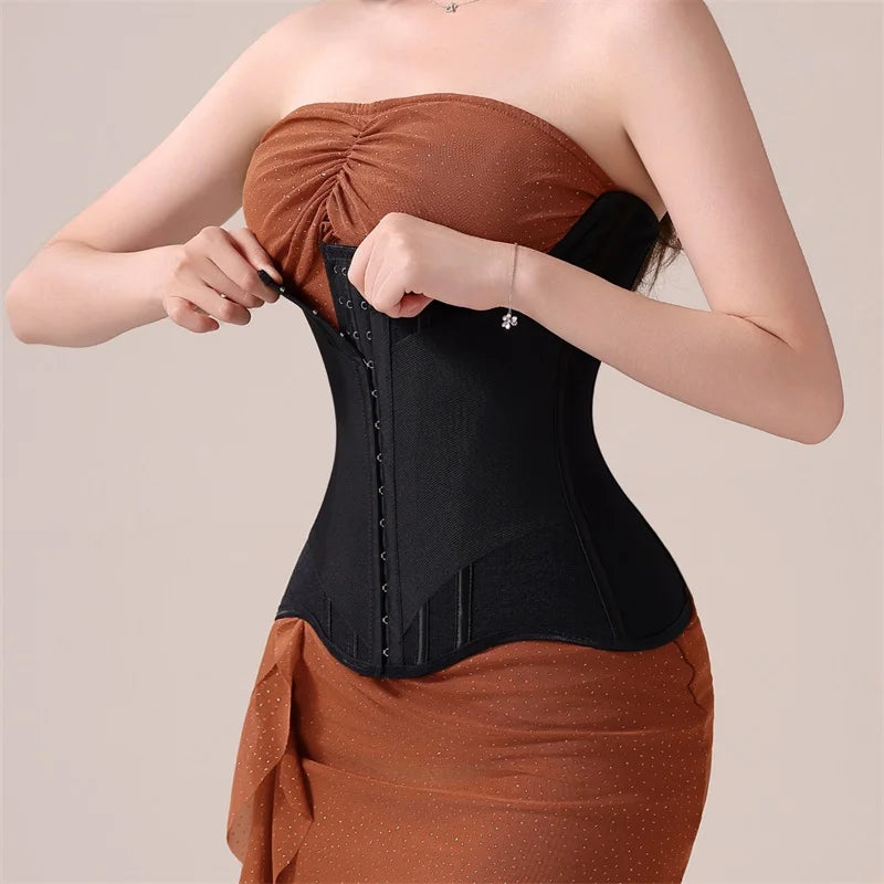 U-Shaped Waist Trainer Corset with Breast Lift - Steel Boned Shapewear