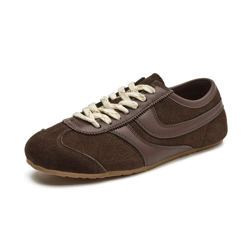 Women’s German-Inspired Leather Sneakers – Genuine Cowhide