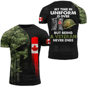 Canada Camouflage Men T Shirt ARMY VETERAN Combat Tops 3D Military Camo Canadian Soldiers T-shirt Beige Field Women Short Sleeve