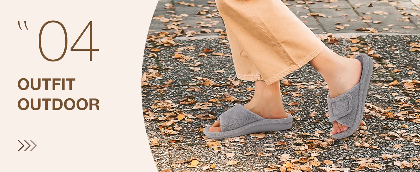 Women’s Fuzzy Orthopedic House Slippers with Arch Support