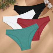 Women's Cotton Low-Rise Briefs 4-Pack | Stripes & Solids | OWNLUXE