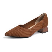 Pointed Slingback Square-Heel Pumps for Refined Style