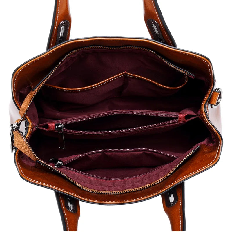 Classic Leather Shoulder & Handbag – Sac à bandoulière et à main en cuir classique