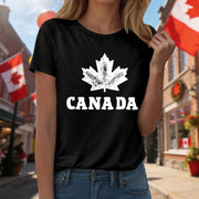 Canada Day Print T-Shirt Round Neck Short Sleeve | OWNLUXE
