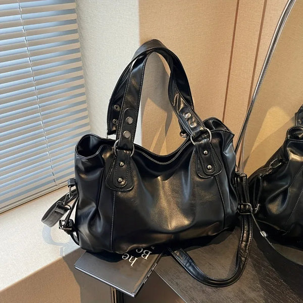 Spacious Leather Vintage Crossbody Bag – Shop at OWNLUXE