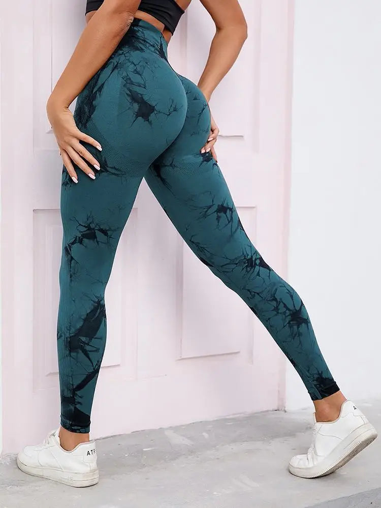 Hip Lifting Seamless Fitness Gym Leggings Tie-dye Yoga | OWNLUXE