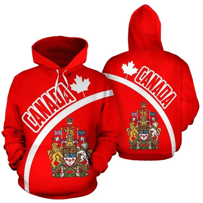 Custom 3D Canada Flag Hoodie - Personalized Photo Print Sweatshirt