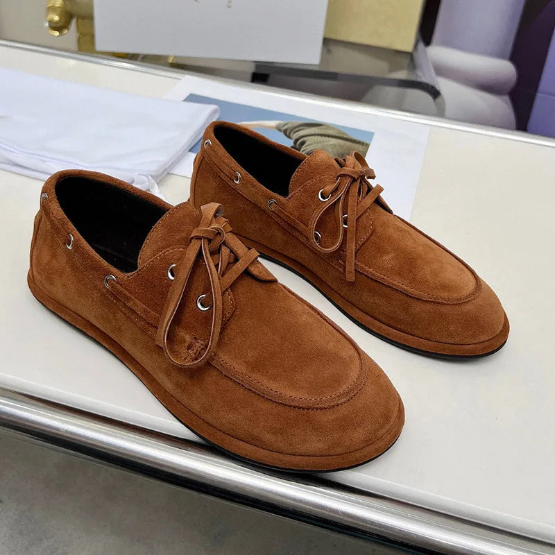 Women's Round Toe Leather Retro Loafers – Shop at OWNLUXE