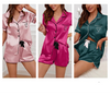Short-Sleeve Embroidered Pocket Button-Down Pajama Set | OWNLUXE
