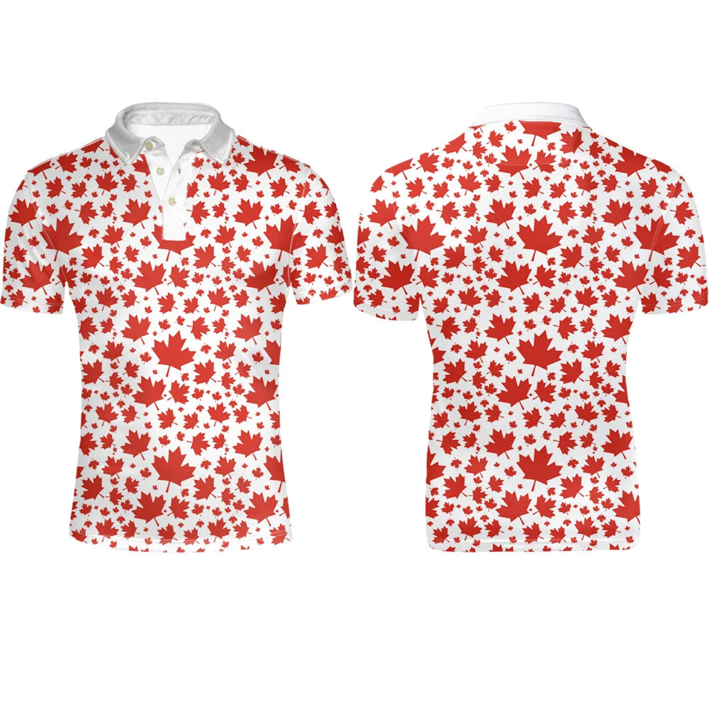 🍁 Men's Printed Short-Sleeve Shirt – Casual Style with Canada Pride | Chemise imprimée à manches courtes pour homme – Style décontracté aux couleurs du Canada