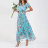 Midi V-Neck Short-Sleeve Maxi Dress | OWNLUXE