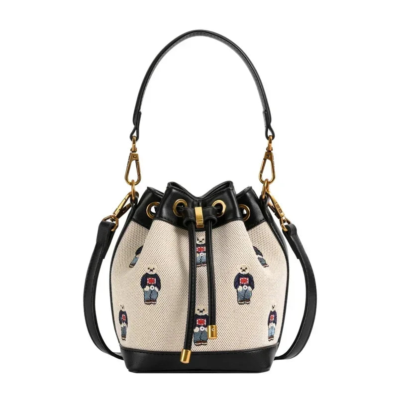 Spacious PU Leather Drawstring Bucket Bag | OWNLUXE