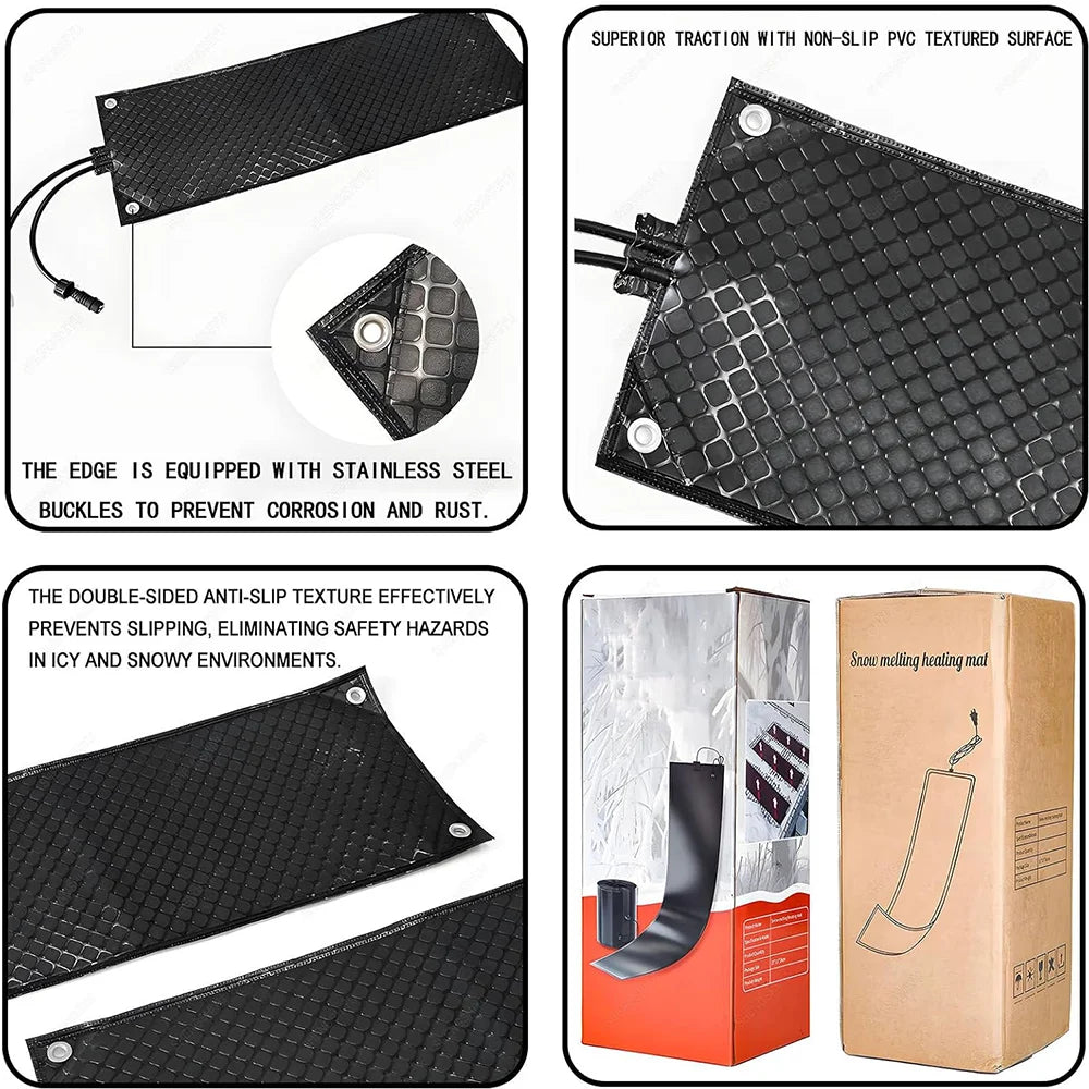 Graphene Heated Snow Melting Mat for Steps, Sidewalks & Driveways